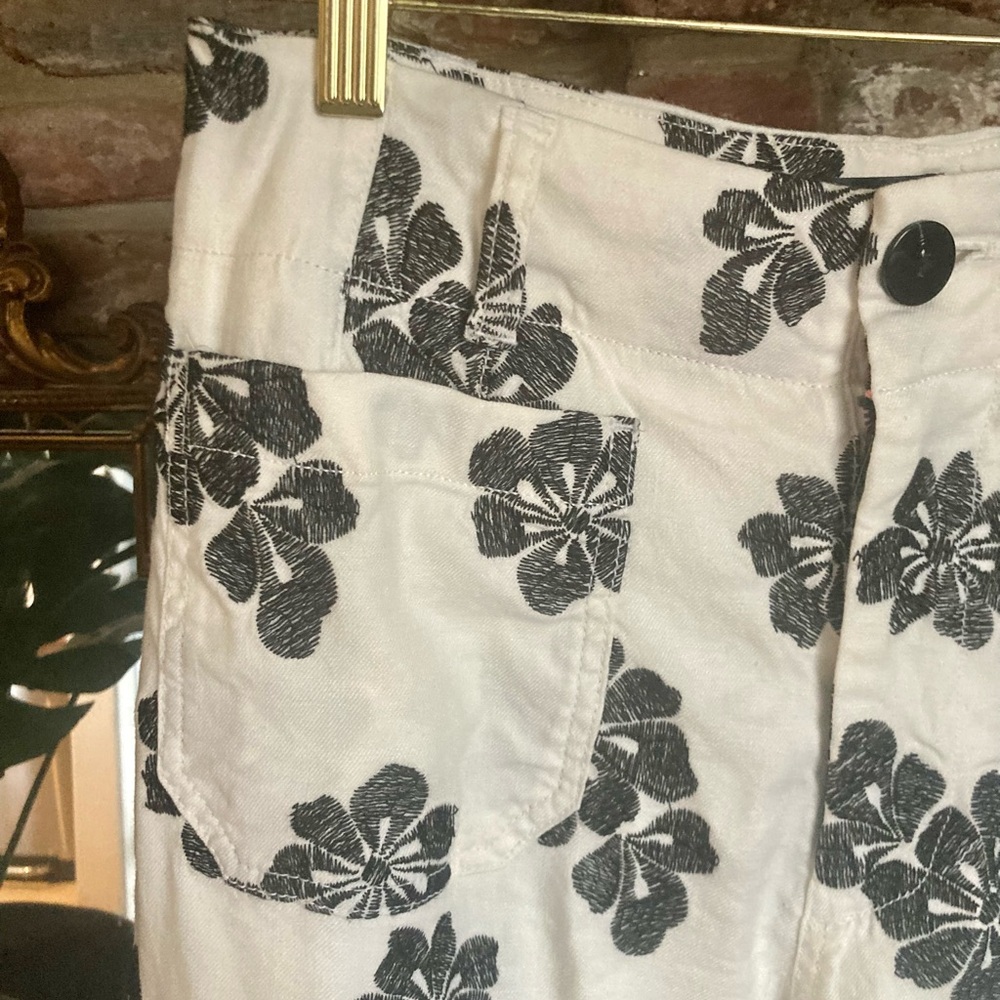 🆕 Anthropologie | Mauve The Colette Cropped Embroidered Floral Wide Leg Pants - Picture 8 of 16